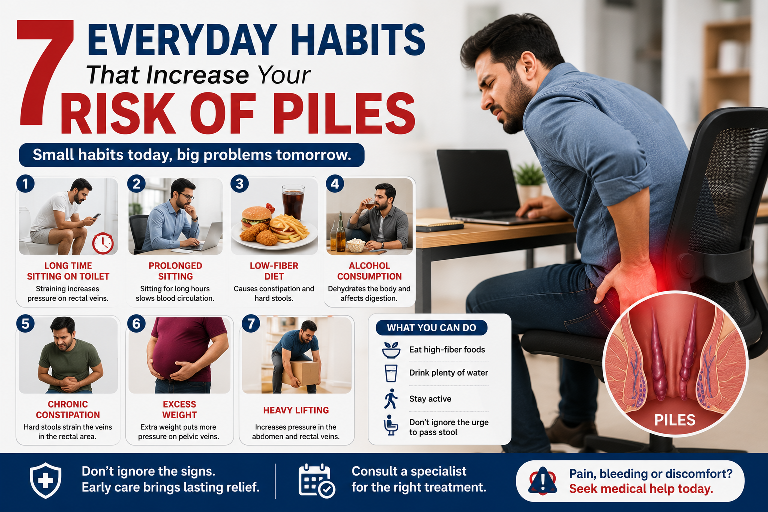 7 Everyday Habits That Increase Your Risk of Piles